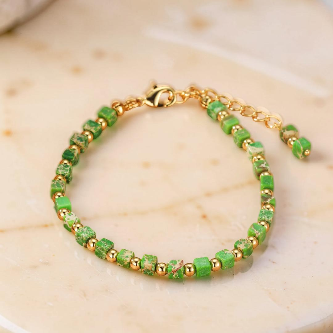 Collier/Bracelet Jaspe Rouge/Vert – Éclat Bohème