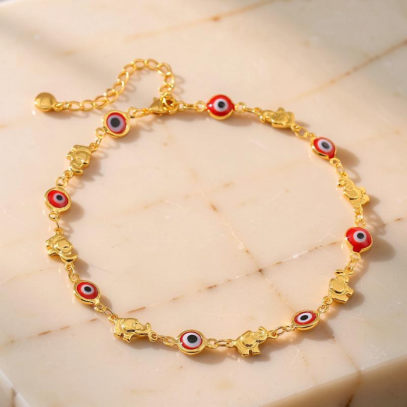 Bracelet de Cheville Mauvais Œil – Garde Esprit, Plaqué Or