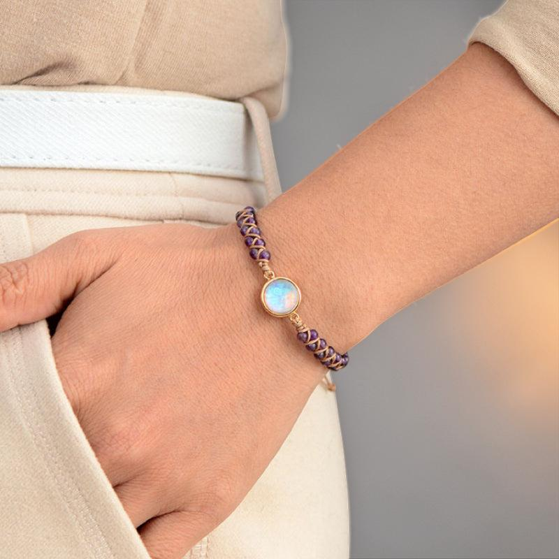 Bracelet Améthyste et Opale – Création Divine