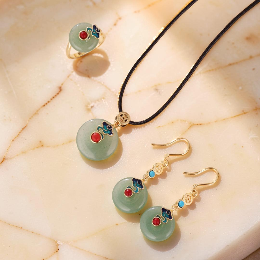Boucles d'Oreilles Aventurine – Nuage Céleste