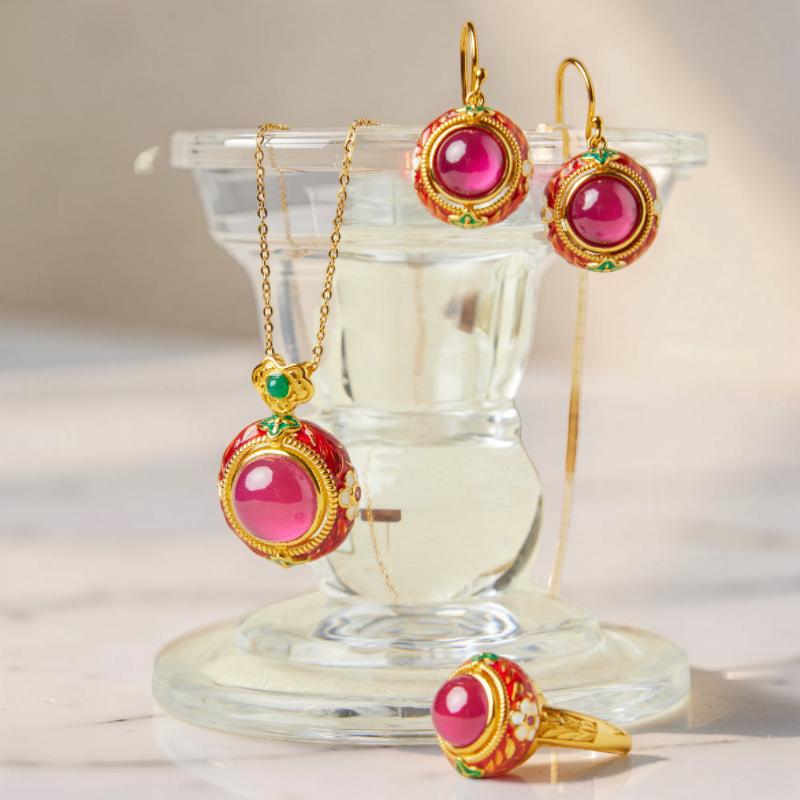 Boucles d'Oreilles Cornaline – Énergie Florale, Argent Plaqué Or
