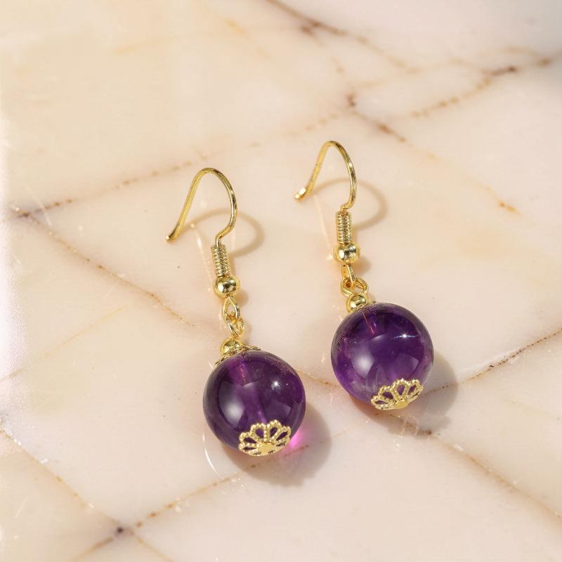 Boucles d'Oreilles Améthyste – Sphère Lumineuse