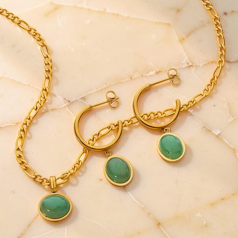 Boucles d'Oreilles Aventurine – Classe Naturelle