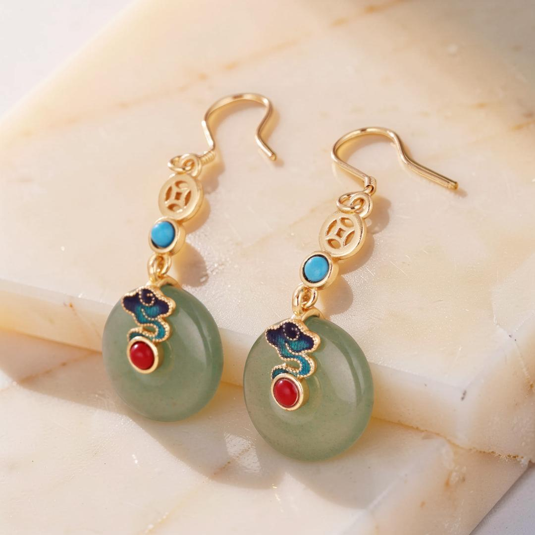 Boucles d'Oreilles Aventurine – Nuage Céleste
