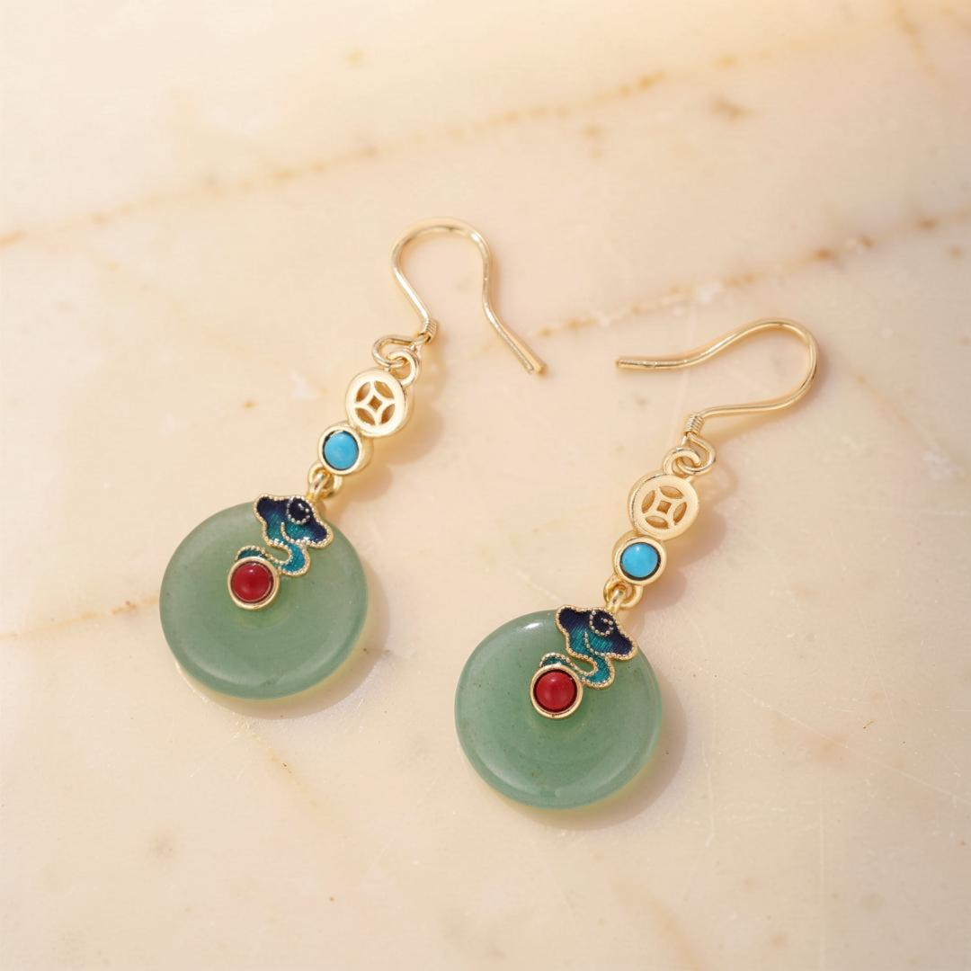 Boucles d'Oreilles Aventurine – Nuage Céleste