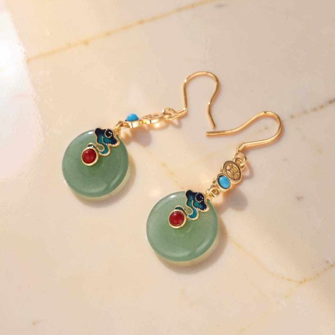Boucles d'Oreilles Aventurine – Nuage Céleste