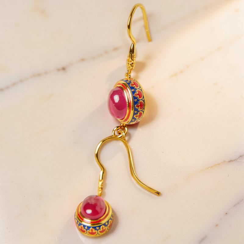 Boucles d'Oreilles Cornaline – Abondance, Argent Plaqué Or