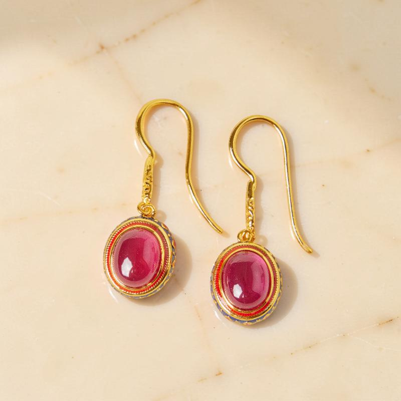 Boucles d'Oreilles Cornaline – Abondance, Argent Plaqué Or