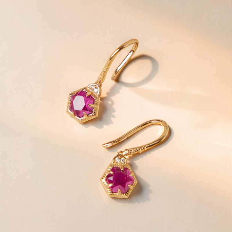 Boucles d'Oreilles Cornaline – Charme Passion, Argent Plaqué Or