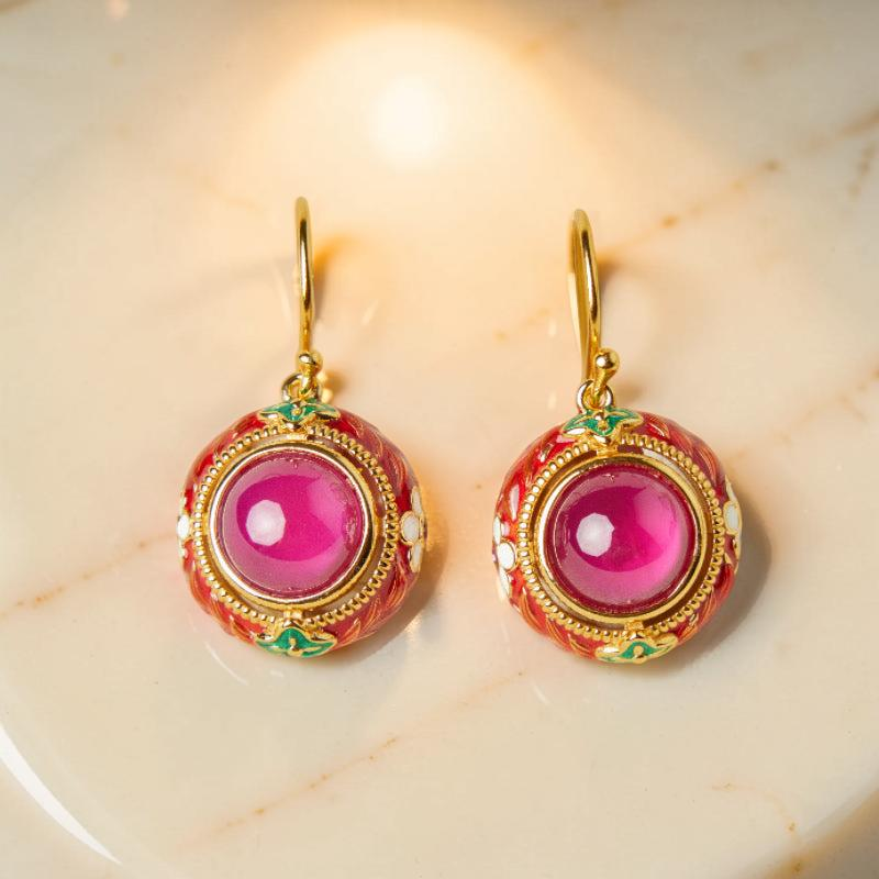 Boucles d'Oreilles Cornaline – Énergie Florale, Argent Plaqué Or