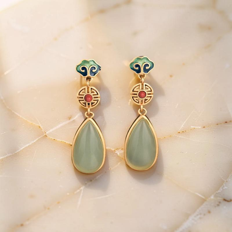 Boucles d'Oreilles Jade – Goutte de Paradis