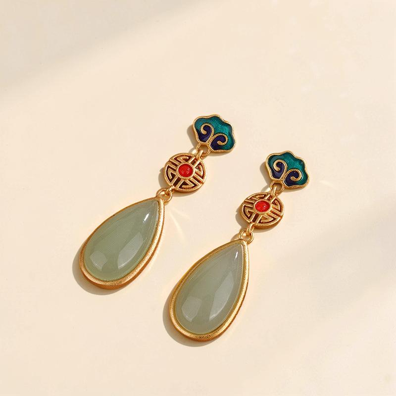 Boucles d'Oreilles Jade – Goutte de Paradis