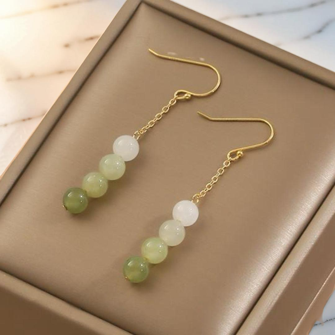 Boucles d'Oreilles Jade – Mélodie des Verts