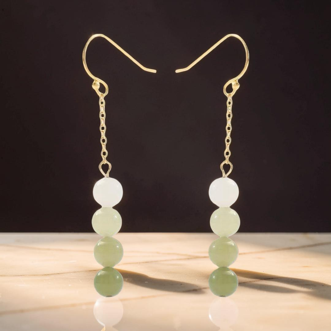 Boucles d'Oreilles Jade – Mélodie des Verts