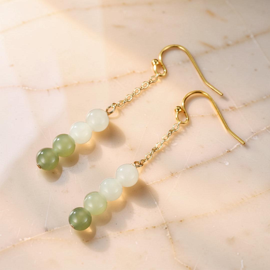 Boucles d'Oreilles Jade – Mélodie des Verts
