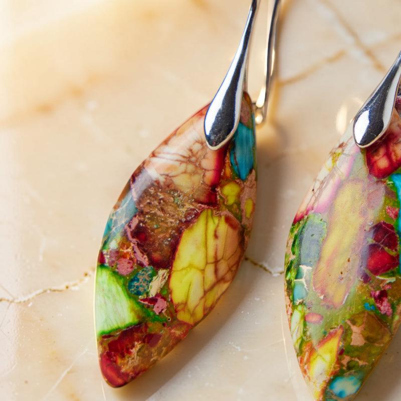 Boucles d'Oreilles Jaspe – Élégance Cachée