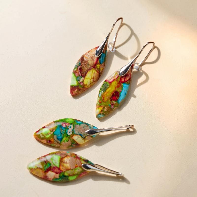 Boucles d'Oreilles Jaspe – Élégance Cachée