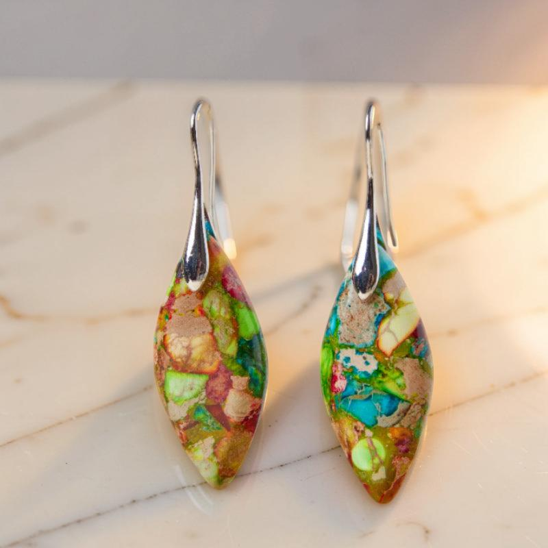 Boucles d'Oreilles Jaspe – Élégance Cachée