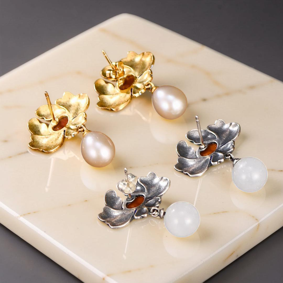 Boucles d'Oreilles Lotus – Beauté de Vintage, Argent 925