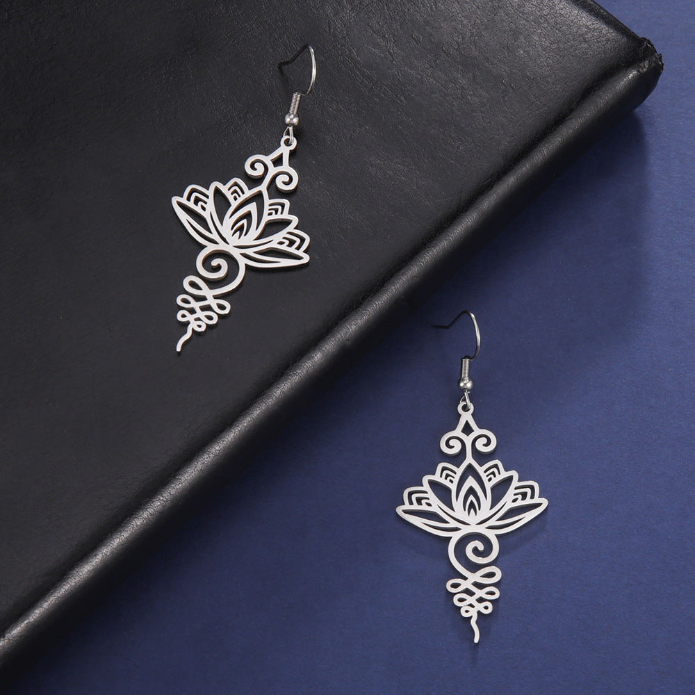 Boucles d'Oreilles Lotus Unalome – Élégance Fleurie