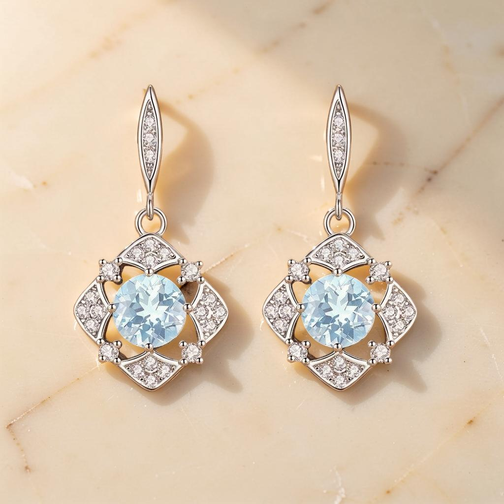 Boucles d'oreilles Topaze – Lumière d’Aurore, Argent
