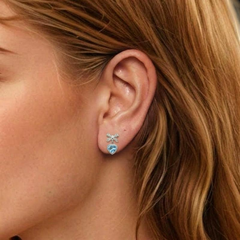 Boucles d'oreilles Topaze – Nœud d'Amour, Argent