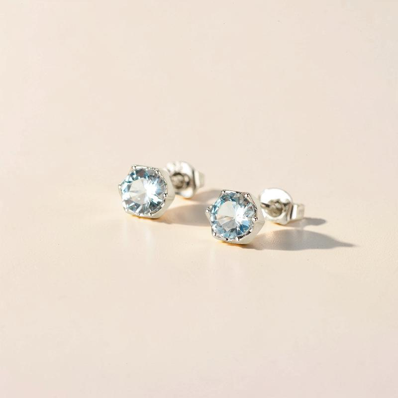 Boucles d'oreilles Topaze – Souffle Cristallin, Argent