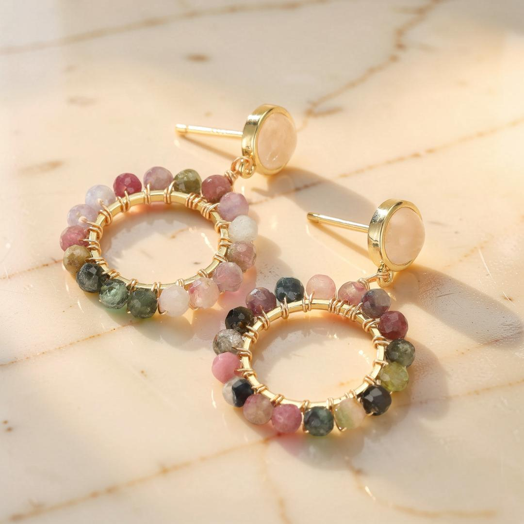 Boucles d'Oreilles Tourmaline – Danse de L'Éveil