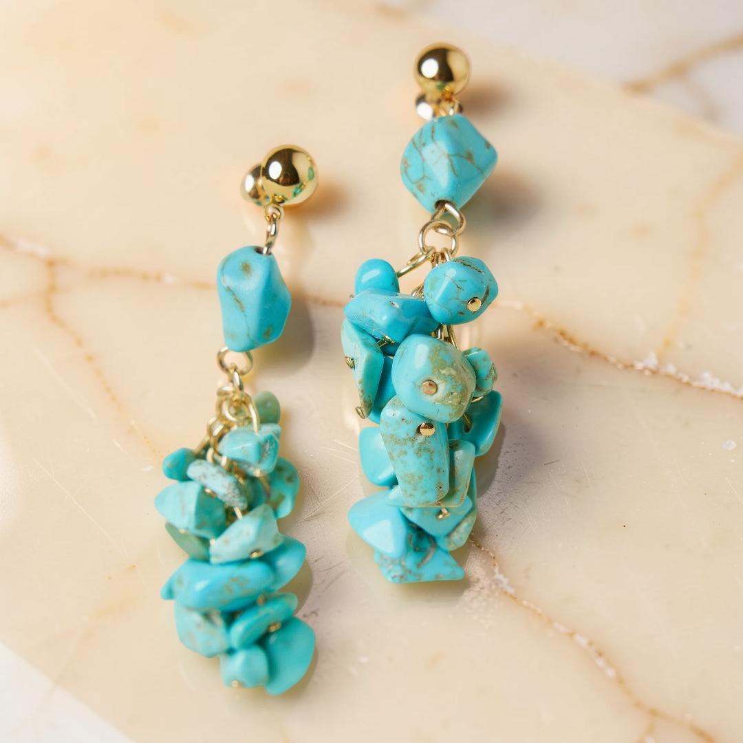 Boucles d'Oreilles Turquoise – Éclat Ensoleillé