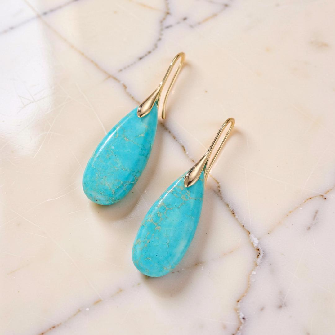 Boucles d'Oreilles Turquoise – Majestueuses