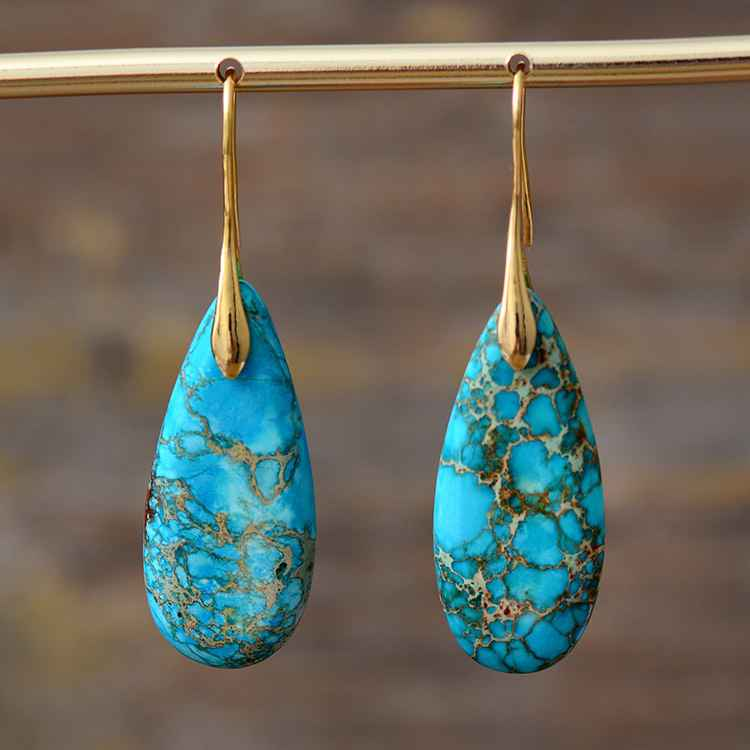 Boucles d'Oreilles Turquoise – Majestueuses