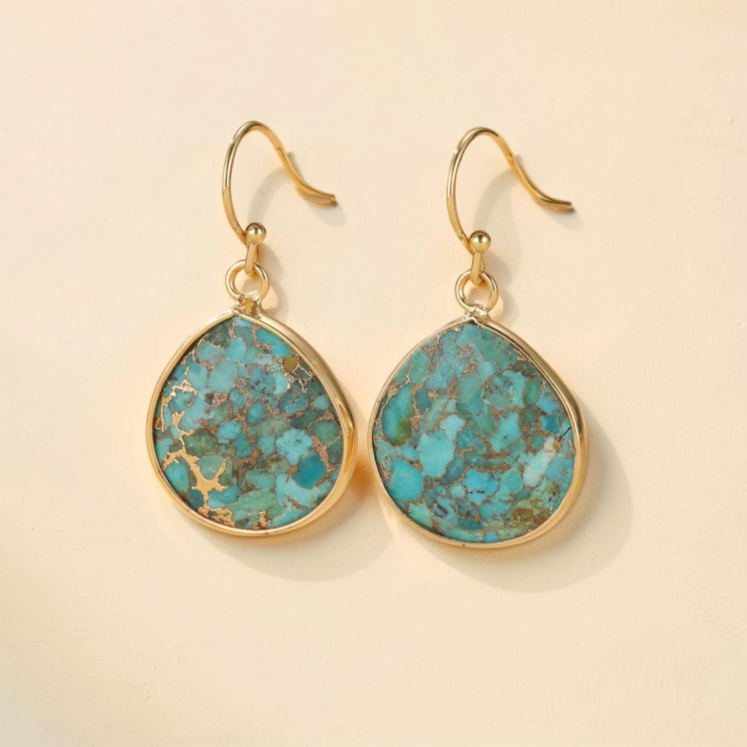 Boucles d'Oreilles Turquoise – Miroir du Ciel