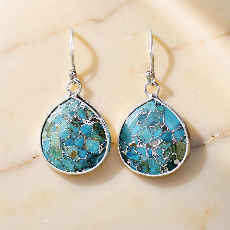 Boucles d'Oreilles Turquoise – Miroir du Ciel