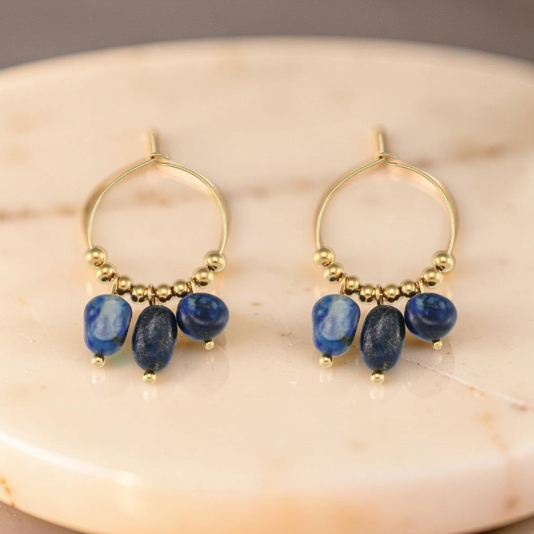 Boucles d’Oreilles Amazonite/Lapis Lazuli – Éclat Minéral