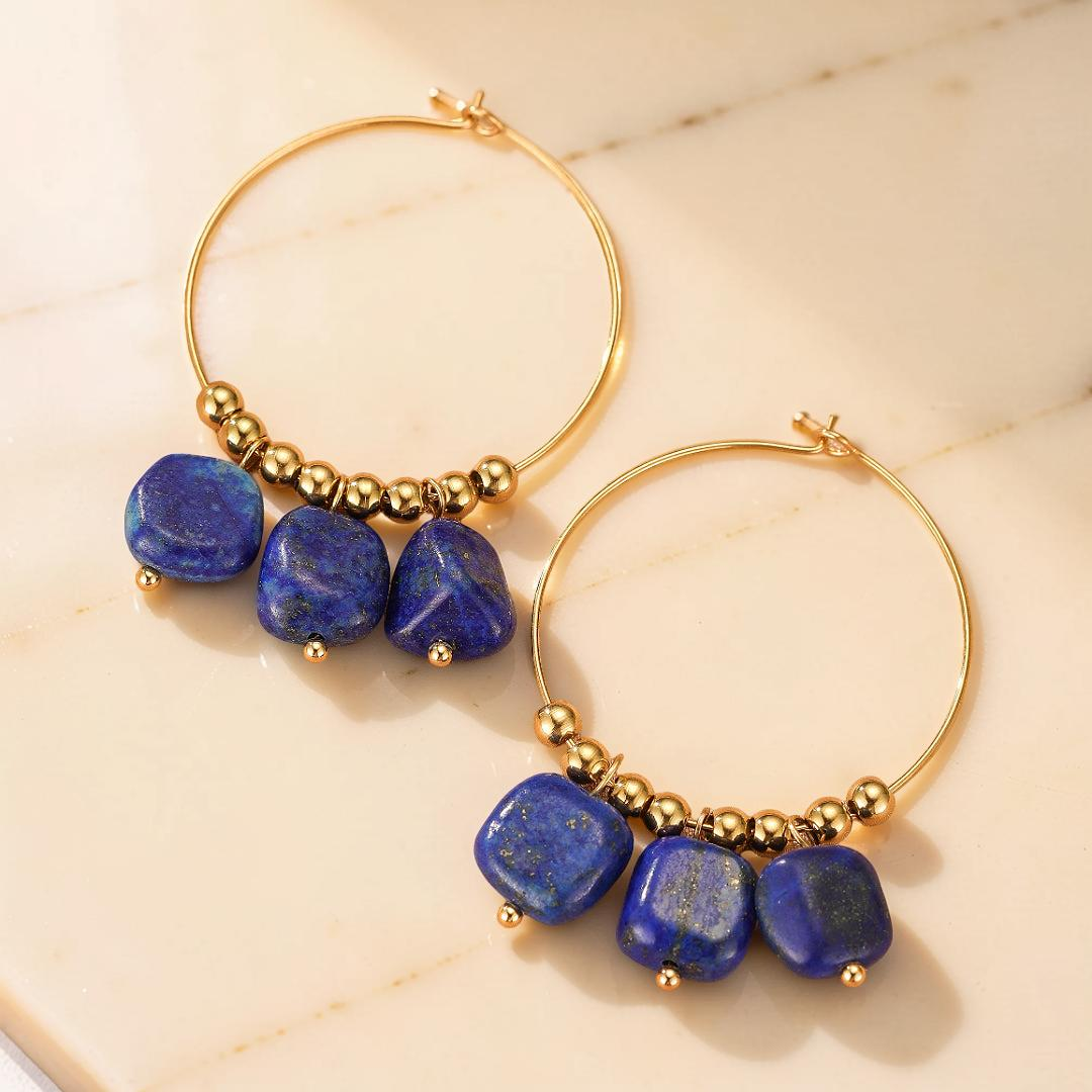 Boucles d’Oreilles Amazonite/Lapis Lazuli – Éclat Minéral