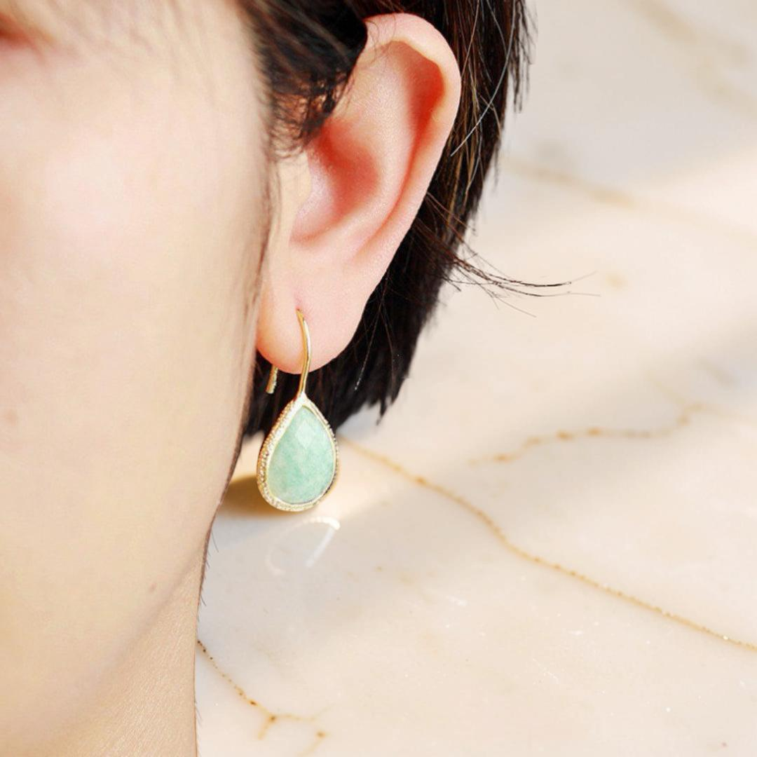 Boucles d'Oreilles Amazonite – Vagues Douces