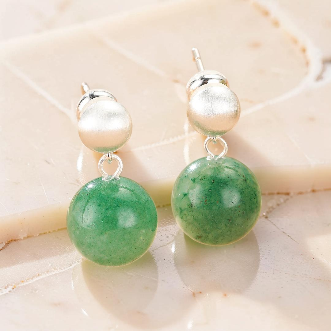 Boucles d'Oreilles Aventurine – Énergie Harmonieuse