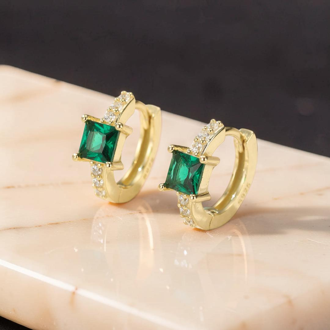 Boucles d’Oreilles Émeraude – Brise d’Émeraude, Argent 925