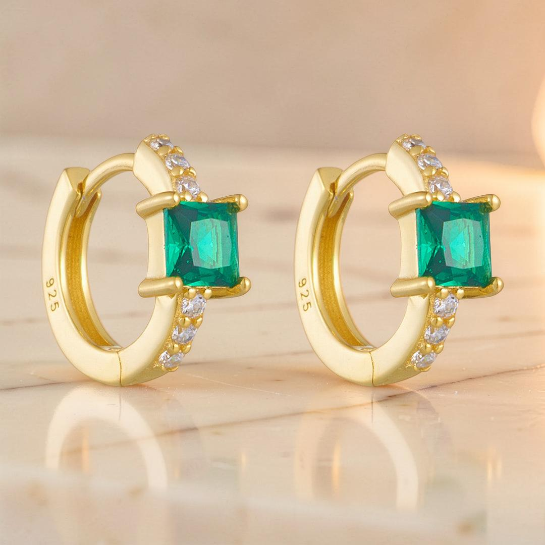 Boucles d’Oreilles Émeraude – Brise d’Émeraude, Argent 925