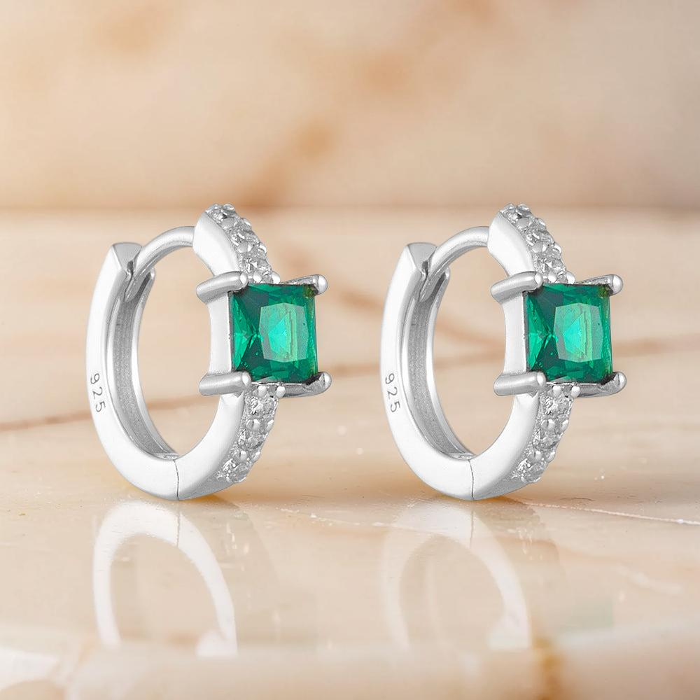 Boucles d’Oreilles Émeraude – Brise d’Émeraude, Argent 925