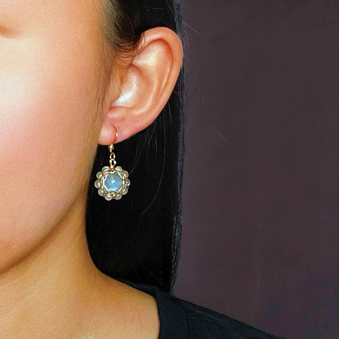 Boucles d’Oreilles Labradorite – Sphère Céleste