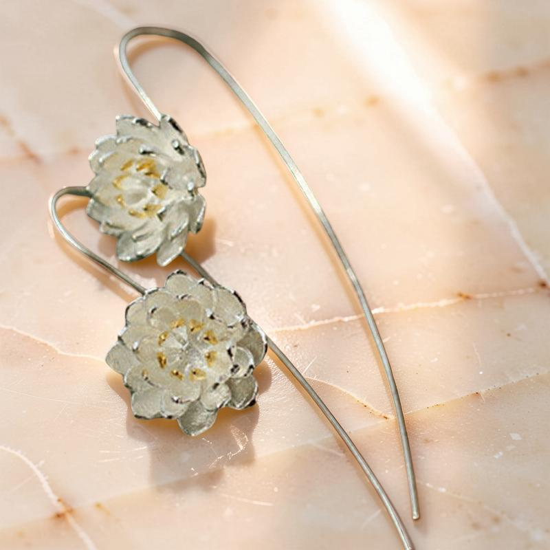Boucles d’Oreilles Lotus - Inspiration, Argent