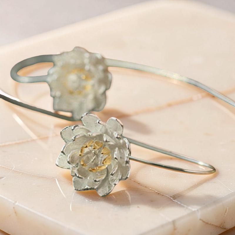 Boucles d’Oreilles Lotus - Inspiration, Argent