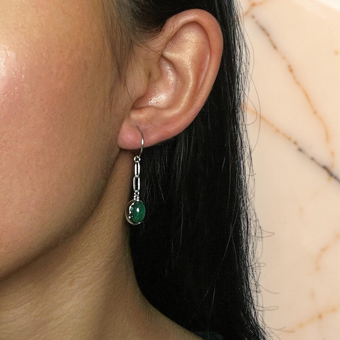 Boucles d’oreilles Malachite/Lapis Lazuli – Harmonie des Pierres, Argent