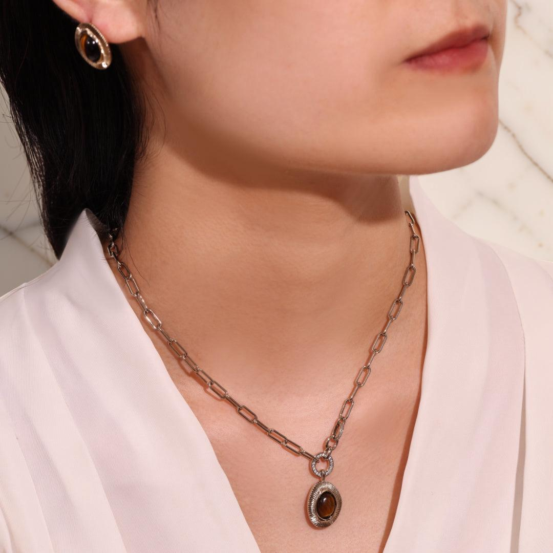 Boucles d'Oreilles Œil de Tigre – Harmonie Naturelle