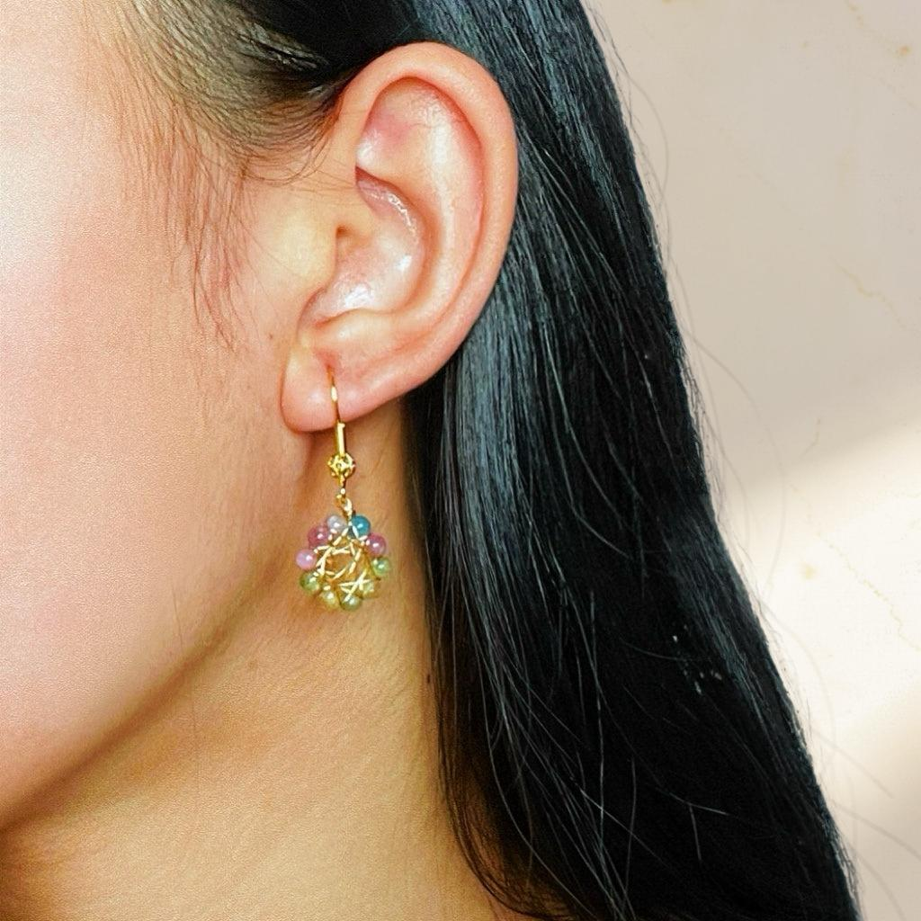 Boucles d’Oreilles Pendantes Tourmaline – Éclat Sacré