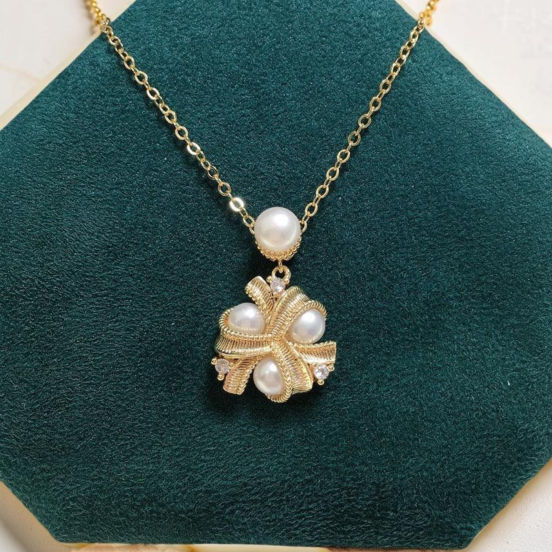 Collier et Boucles d’Oreilles Perle – Versailles, Plaqué Or 18K