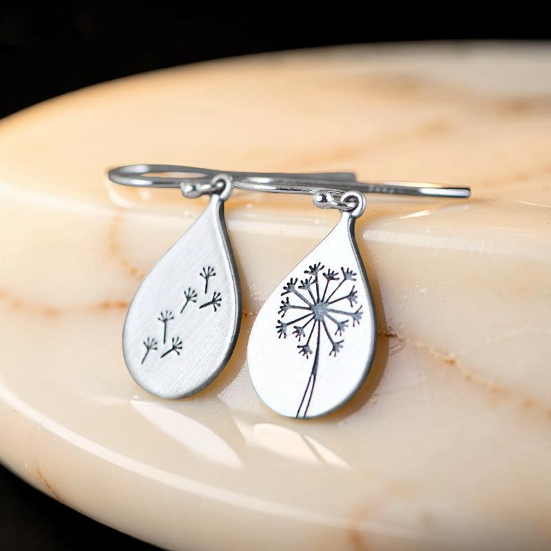 Boucles d’Oreilles Pissenlit – Renaissance Légère, Argent