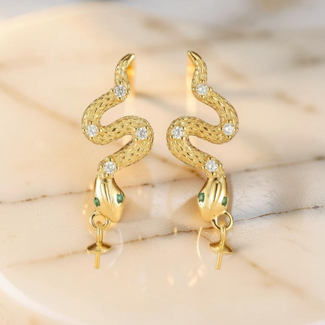 Boucles d’Oreilles Serpent – Danse Abyssale, Argent 925