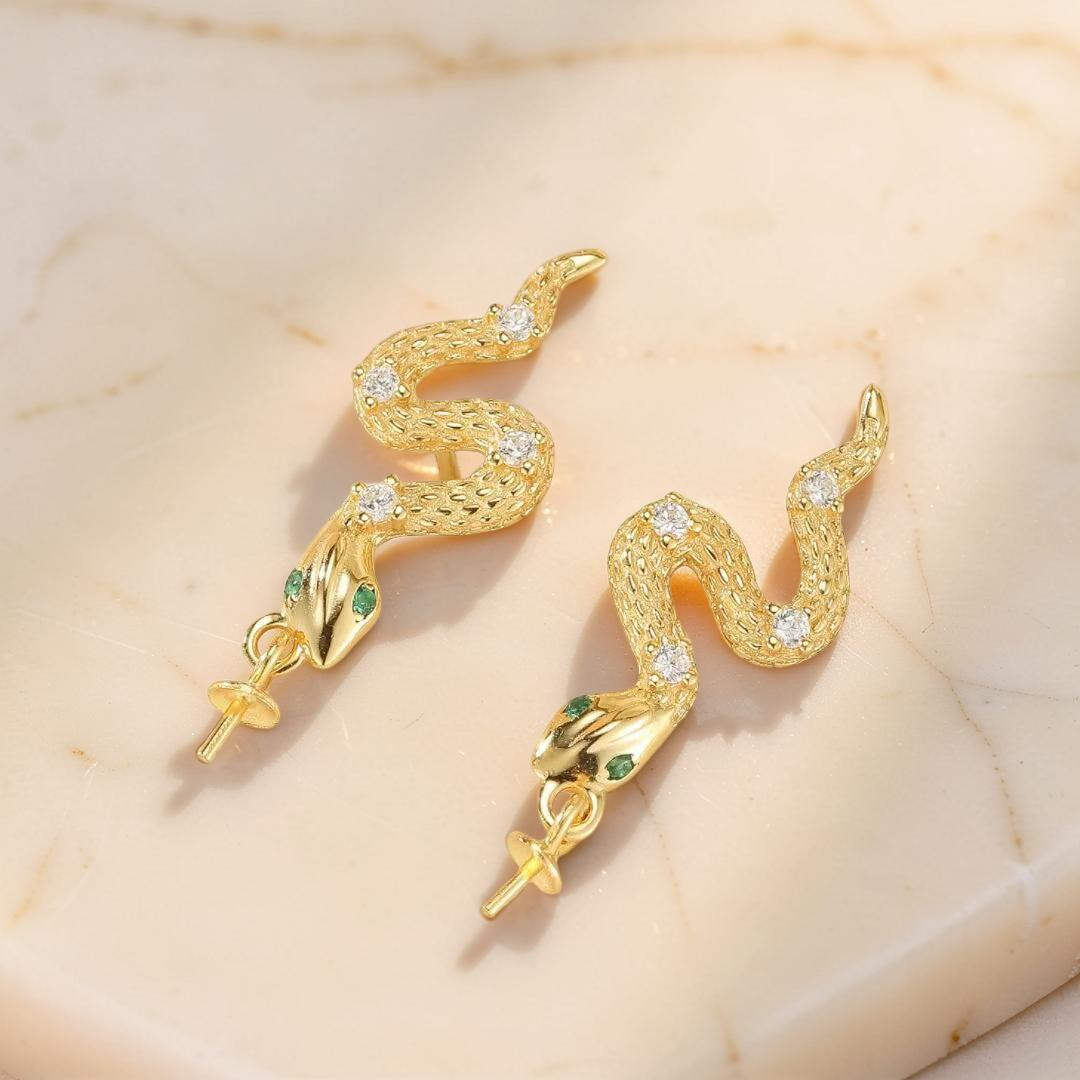 Boucles d’Oreilles Serpent – Danse Abyssale, Argent 925